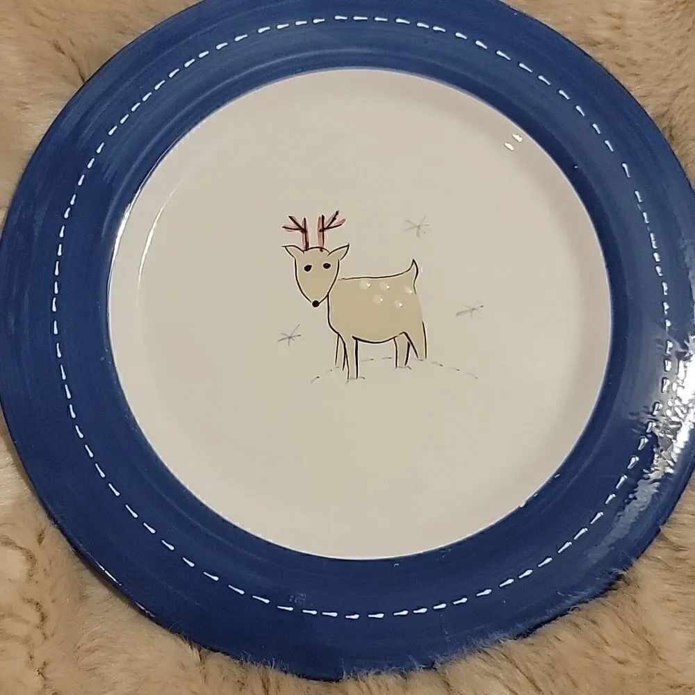 SET OF 4 WINTER APPETIZER PLATES